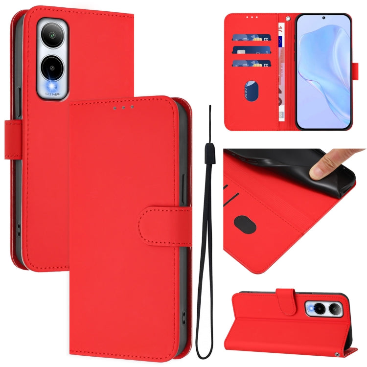 Funda de Cuero con Cordón para Teléfono Cricket Icon 6 Skin Feel (Rojo)