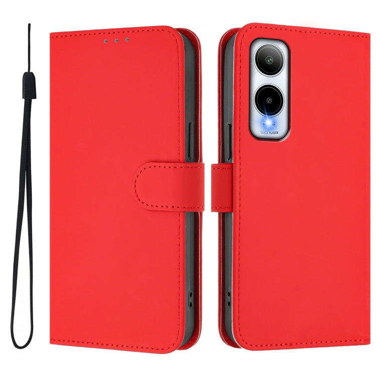 Funda de Cuero con Cordón para Teléfono Cricket Icon 6 Skin Feel (Rojo)