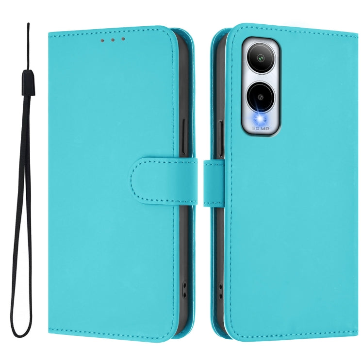 Funda de Cuero con Cordón para Teléfono Cricket Icon 6 Skin Feel (Azul Lago)