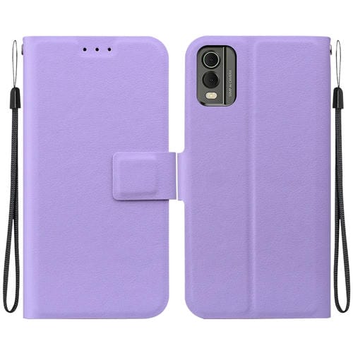 Funda de Cuero Ultrafina con Hebilla Magnética para Nokia C32 (Morado)