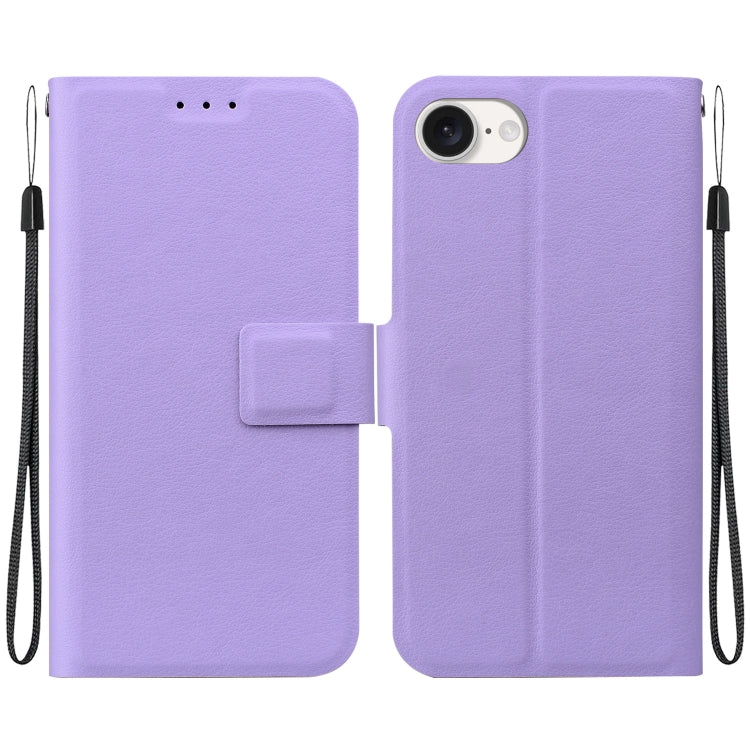 Funda de Cuero Ultrafina con Hebilla Magnética para iPhone 16E (Morado)
