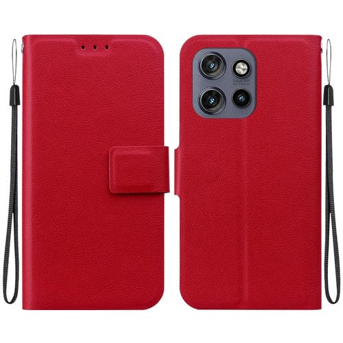 Funda de Cuero con Hebilla Magnética Ultrafina para Motorola Edge 50 Neo 5G (Rojo)