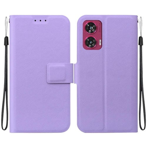 Funda de Cuero con Hebilla Magnética Ultradelgada para Motorola Edge 50 (Morado)
