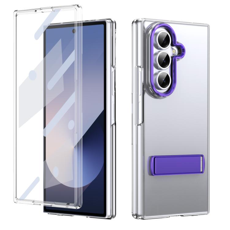 Funda híbrida de TPU y PC con soporte para Samsung Galaxy Z Fold7 5G (morada)