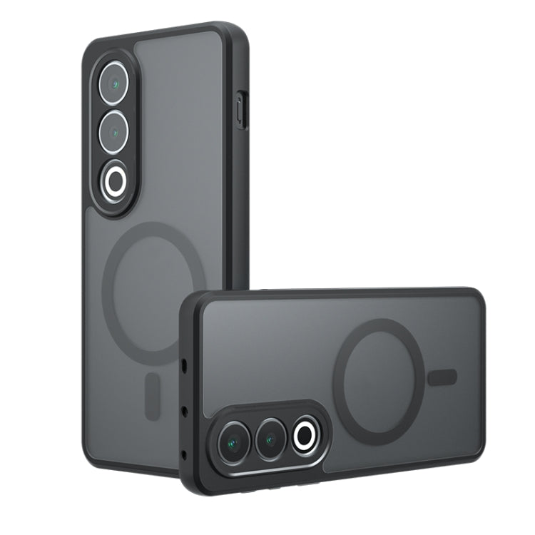 Funda híbrida TPU con orificio para PC y armadura Magsafe para OnePlus Ace 3V (Negro Esmerilado)