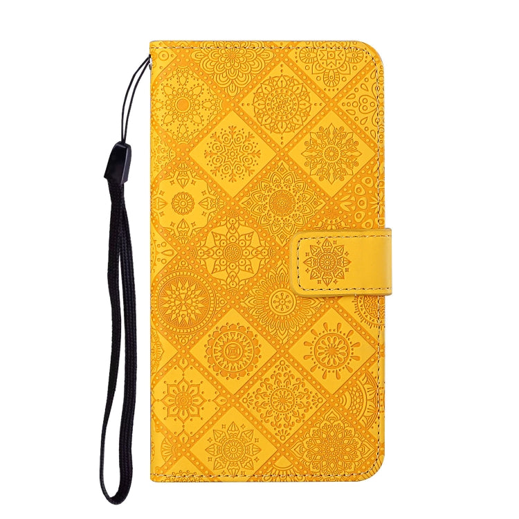 Funda Cuero Patrón En Relieve Estilo Étnico para Tecno Pova 6 Neo (Amarillo)