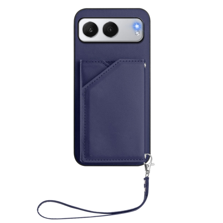 Funda para OnePlus Nord 4 con 4 Ranuras para Tarjetas y Correa para Muñeca (Azul)