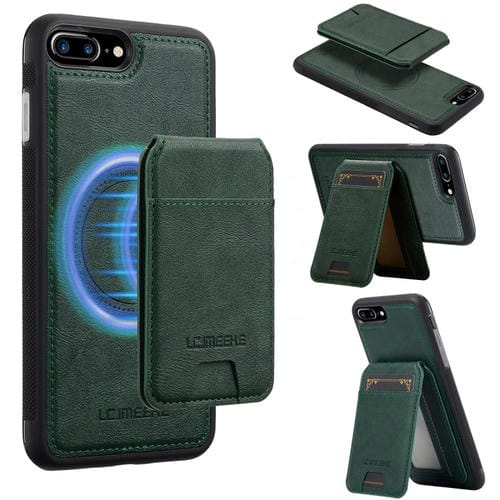 Funda para Teléfono Lc.Imeeke Serie L3 con Tarjetero Rfid Desmontable y Magsafe para iPhone SE 2022/2020 (Verde)