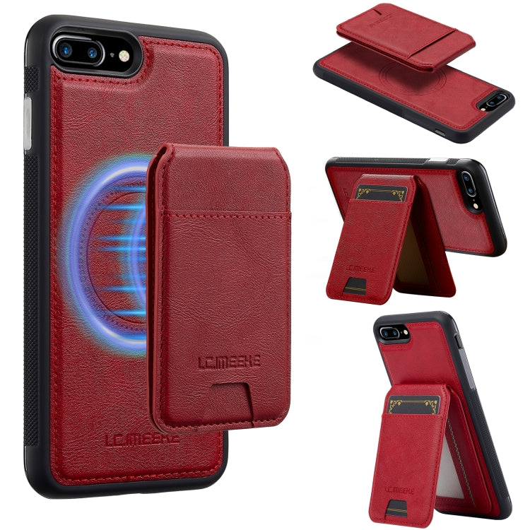 Funda para Teléfono Imeeke L3 con Tarjetero Rfid Desmontable y Magsafe para iPhone SE 2022/2020 (Roja)