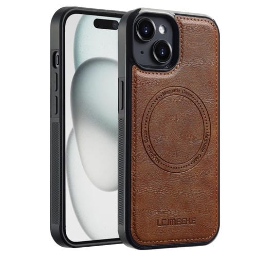 Funda para Teléfono Lc.Imeeke Magsafe para iPhone 15 Plus/14 Plus (Marrón)