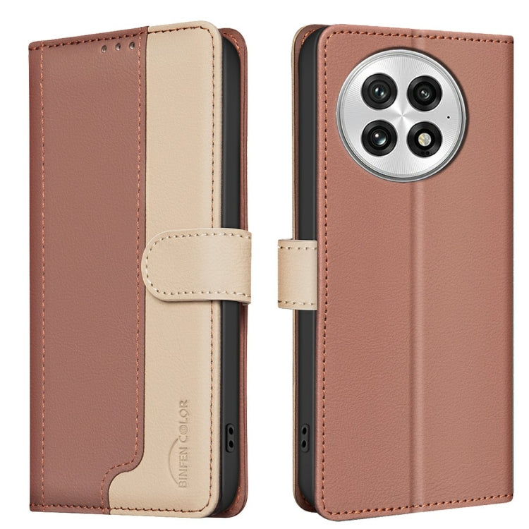 Funda de Cuero Antirrobo con Protección Rfid para OnePlus 13 (Marrón)