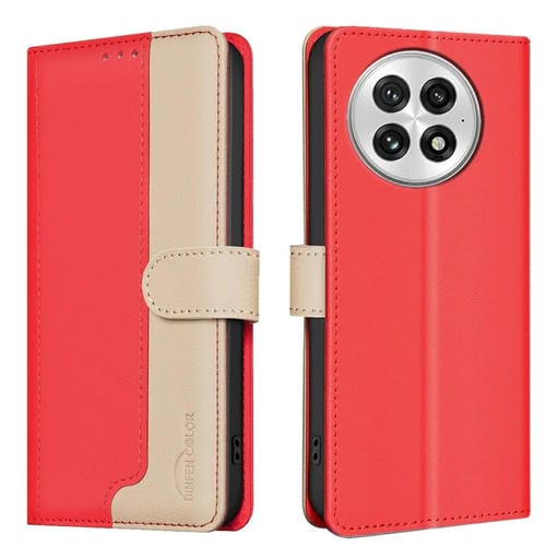 Funda de Cuero Antirrobo con Protección Rfid para OnePlus 13 (Rojo)
