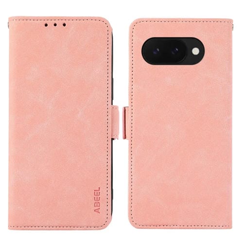 Funda de Cuero Abeel con Imån Rfid y Diseño Esmerilado para Google Pixel 9A (Rosa)