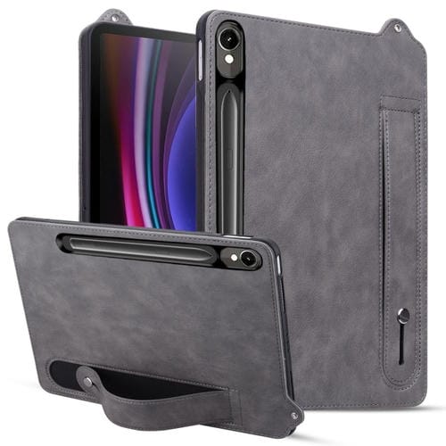 Funda para Tablet Samsung Galaxy Tab S10/S9/S8/S7 Piel Sintética TPU Correa (Gris)