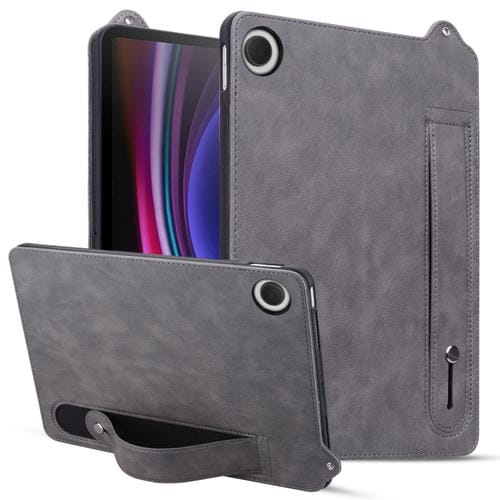 Funda para Tablet Samsung Galaxy Tab A9 Piel Sintética TPU Correa Muñeca (Gris)