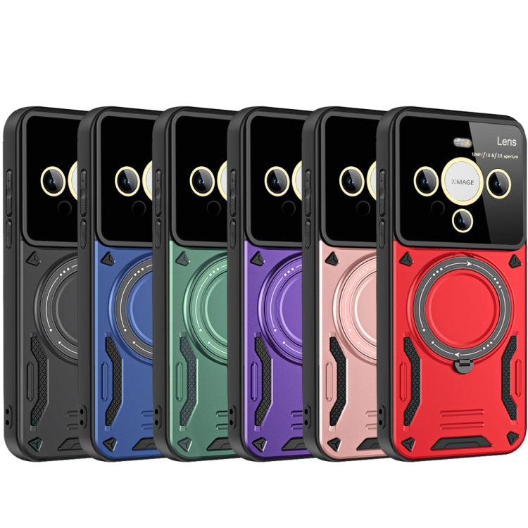 Funda para Teléfono Huawei Mate 60 con Soporte Magsafe y Ventana Grande (Azul)