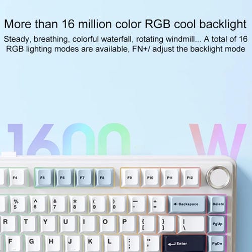 Teclado Mecánico Aula F75 80 Teclas con Cable, 2,4 G y Bluetooth, RGB Personalizado (Azul)