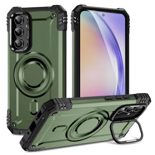 Estuche para Teléfono Samsung Galaxy A54 Soporte para Lente Magsafe (Verde Militar)