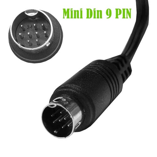 Cable Adaptador Tv Box 9 Pines Macho a Hembra Mini Din 90 Grados 0,5 m (Negro)
