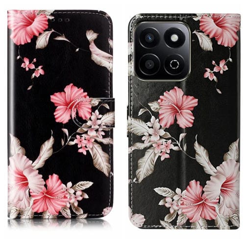 Funda de Cuero para Honor X7C 4G/200 con Diseño Mármol y Dibujo a Color (Azalea)