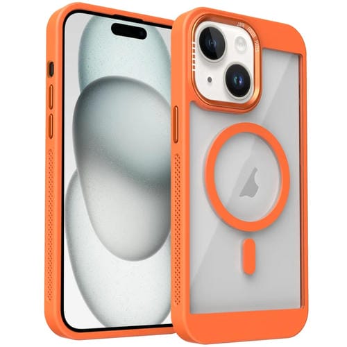 Funda para Teléfono Honeycomb Magsafe para iPhone 15 Plus con Sistema de Refrigeración (Naranja)