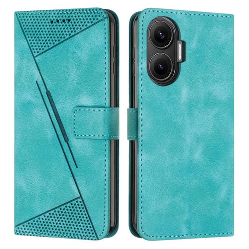 Funda de cuero triangular con cordón para Xiaomi Poco F7 Dream (verde)