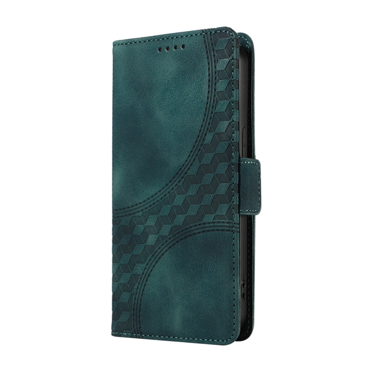 Funda de Cuero con Rombos En Relieve y Estrellas para Huawei Nova 13/Nova 12 (Verde)