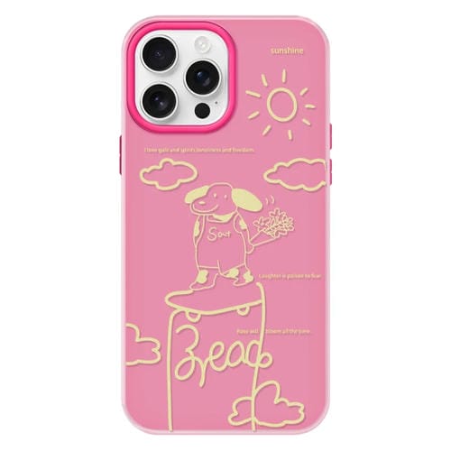 Funda híbrida TPU y PC iPhone 15 Pro Max Tacto Sedoso (Rosa Cachorro)