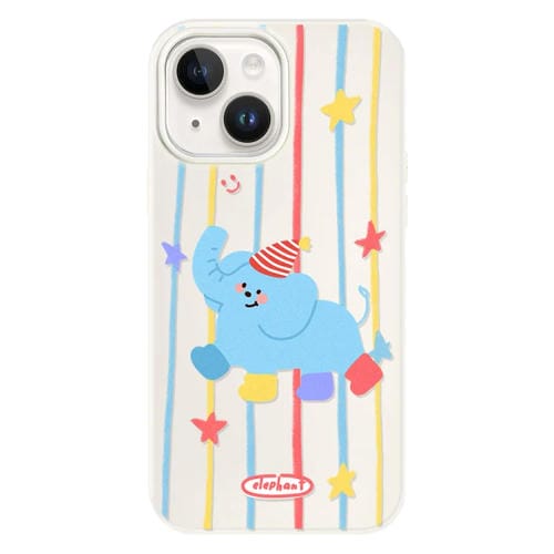 Funda híbrida TPU PC iPhone 13 Elefante con Calcetines Blancos