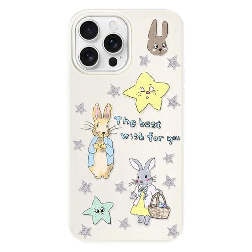 Funda híbrida TPU y PC iPhone 12 Pro Tacto sedoso (Beige Star Rabbit)