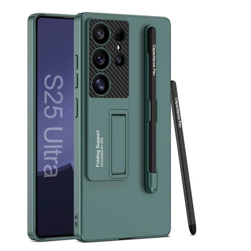 Estuche para Teléfono Gkk Ultrafino con Ranuras para Bolígrafo y Lápiz Óptico para Samsung Galaxy S25 Ultra 5G (Verde)