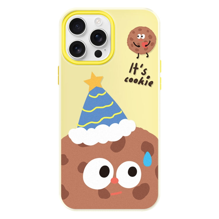 Funda hĂbrida TPU y PC para iPhone 16 Pro con tacto sedoso y gelatinoso (Celebration Cookies Yellow)
