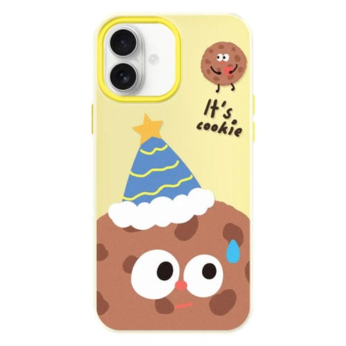 Funda híbrida TPU y PC iPhone 16 Tacto Sedoso y Gelatinoso (Celebration Cookies Yellow)