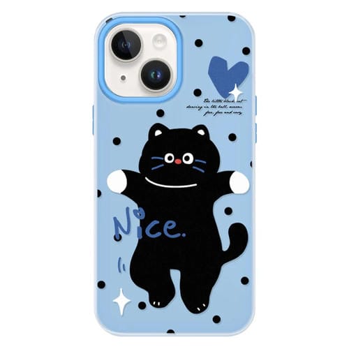 Funda Híbrida TPU Policarbonato iPhone 15 Gato Bailarín Azul