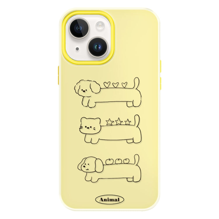 Funda híbrida TPU y Policarbonato para iPhone 14 con Tacto de Piel (Amarillo)