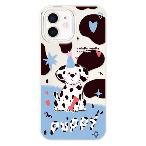 Funda hĂbrida TPU y Policarbonato iPhone 11 Tacto Sedoso (Cachorro con Manchas Blancas)