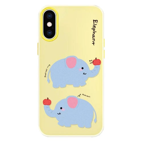 Funda híbrida TPU y Policarbonato iPhone Xs Max Tacto Sedoso (Amarillo Elefante)