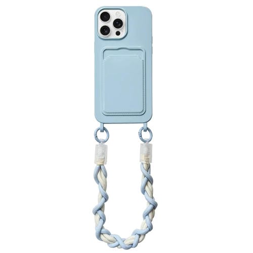 Estuche para Teléfono Dopamina para iPhone 14 Pro Max con Ranura para Tarjeta y Cordón (Azul)