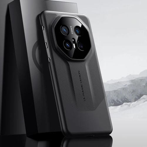 Funda de Cuero HĂbrida Huawei Mate 70 Rs Ultimate Imitation Diseño PC (Negra)