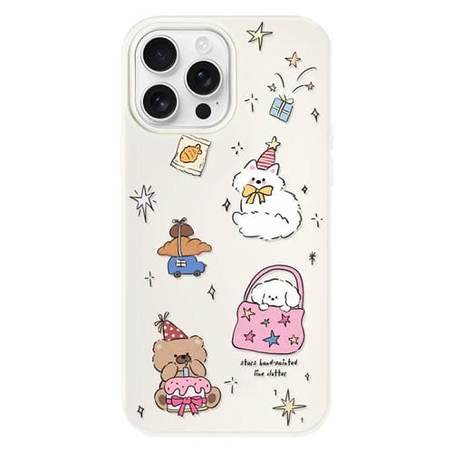 Funda hĂbrida TPU y PC Objeto Pequeño Star Shine para iPhone 15 Pro Max (Blanco)