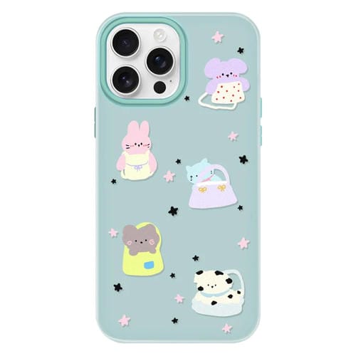 Funda hĂbrida TPU Policarbonato iPhone 11 Pro Max Estrella Animal (Verde Claro)