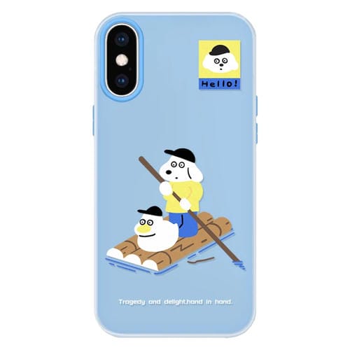 Funda híbrida TPU Policarbonato para iPhone X/Xs con tacto sedoso (Azul Marino)