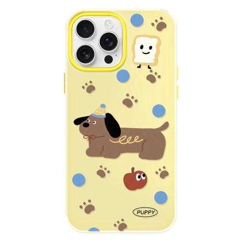 Funda hĂbrida TPU y PC iPhone 13 Pro Tacto Sedoso (MarrĂłn Cachorro Amarillo)