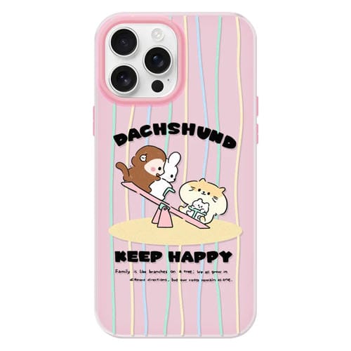 Funda hĂbrida TPU y PC con tacto de piel para iPhone 13 Pro (Animal Pink)