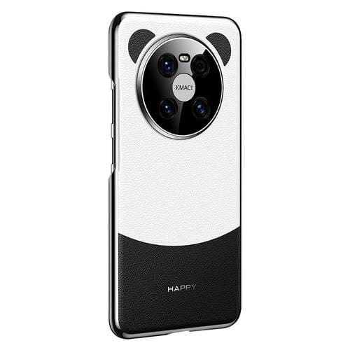 Funda de Cuero para Huawei Mate 40 Panda 2 Sencilla para PC (Negro y Blanco)