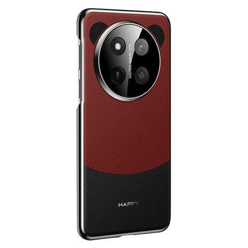 Funda de Cuero para Honor X60 Pro con Diseño de Panda 2 (Negro y Rojo)