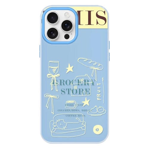 Funda híbrida TPU y PC Shop Line para iPhone 16 Pro (Draft Blue)