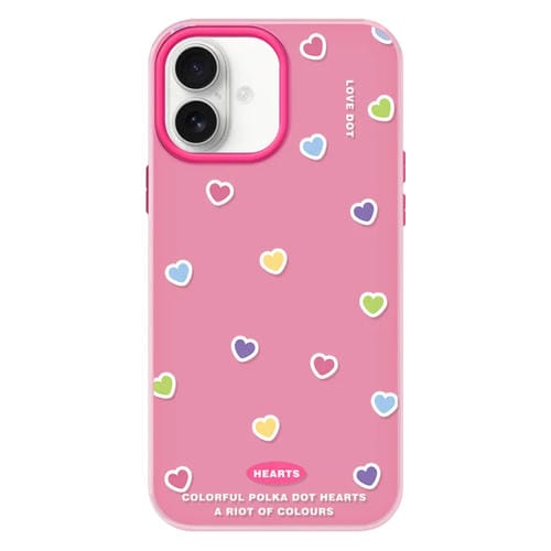 Funda híbrida TPU y PC iPhone 16 Plus Tacto Sedoso (Rojo, Rosa, Amor)