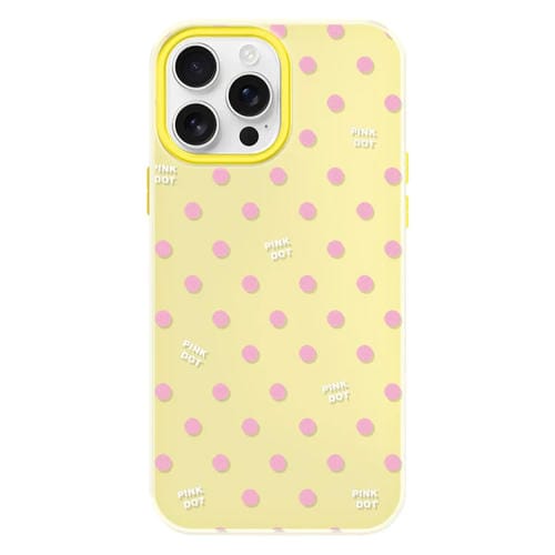 Funda híbrida TPU y PC iPhone 15 Pro Tacto Sedoso y Gelatinoso (Lunares Amarillos)