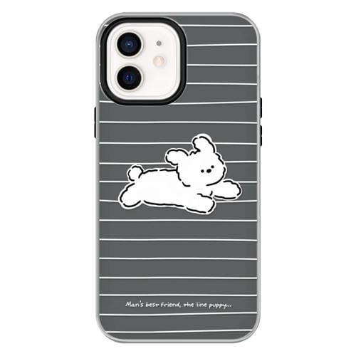Funda hĂbrida TPU Policarbonato iPhone 11 Tacto sedoso (Running Puppy Black)